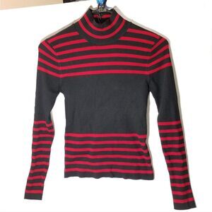 Zara Red and Black Cowl Neck Sweater